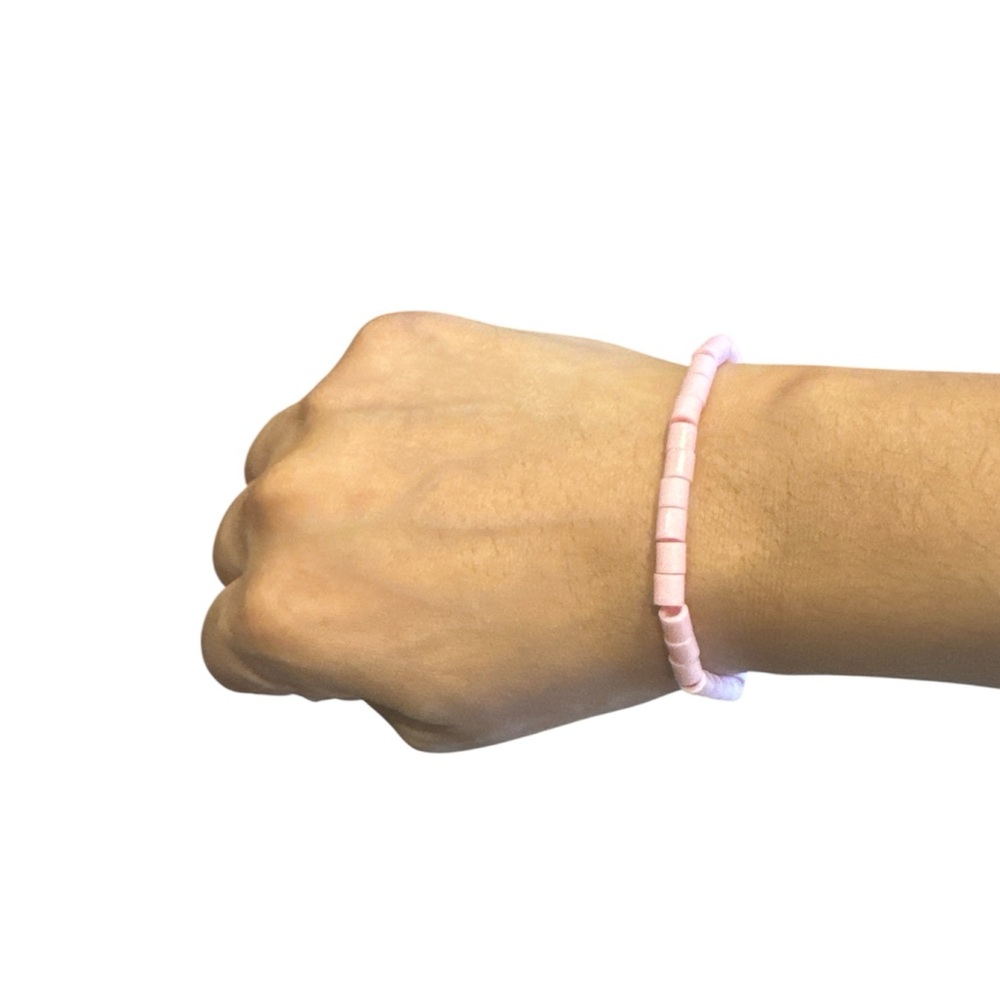 3 FOR $20 HANDCRAFTED Light Pink Fuse Beaded Stretch Bracelet